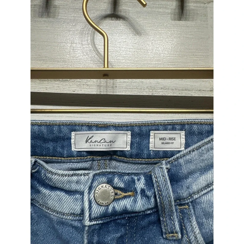 Kancan‎ Relaxed Jeans Girls 23 Blue Distressed Mid Rise Signature VBK2029A EUC